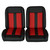 Low Back Bucket Sport Mod II Seat Set Blk Vinyl Narrow Red/Blk Insert Blk Thread