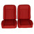 Low Back Bucket Sport Mod II Seat Set, Red Vinyl Narrow Red Insert Black Thread