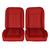 Low Back Bucket Sport Mod II Seat Set, Red Vinyl Narrow Red Insert White Thread