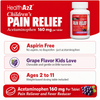 HealthA2Z® Children's Chewable Pain Relief | Acetaminophen 160mg | 60 Chewable Tablets | Grape Flavor Chewables | Aspirin & Ibuprofen Free