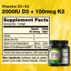 HealthA2Z® Vitamin D3 + K2 | 2000 IU + 100 mcg | 90 Softgels | Bone & Immune Support | Supports Bone, Muscle & Immune Health