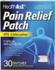 HealthA2Z® Pain Relief Patch, Lidocaine 4%, Topical Anesthetic, Flexible Adhesive Patch, Unscented, Single Use, 30 Patches