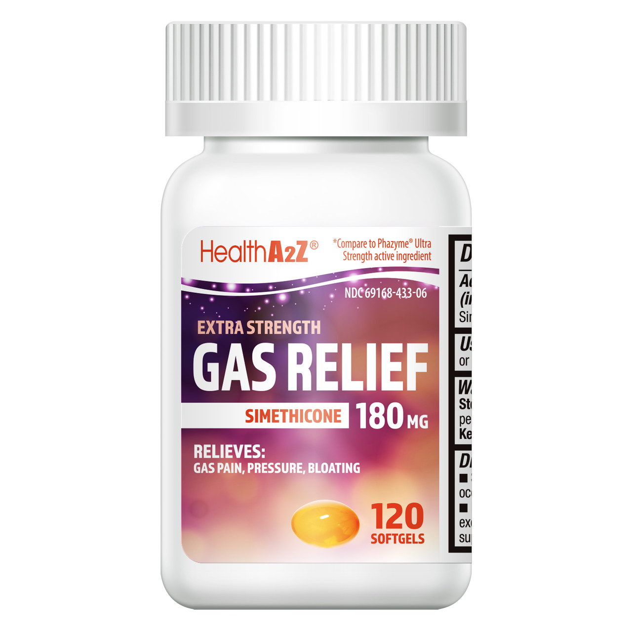 Basic Care Gas Relief Softgels, Simethicone 125 mg, Extra Strength  Antigas, 30 Count