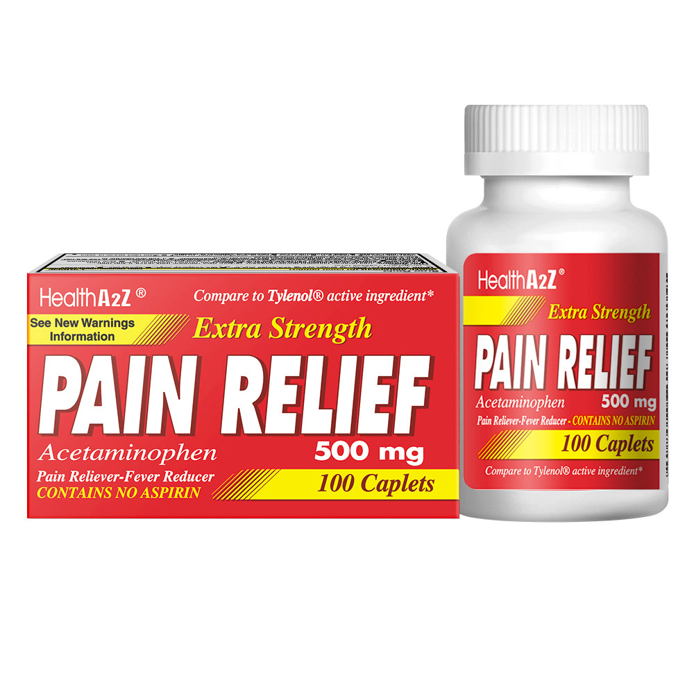 HealthA2Z Pain Relief Extra Strength, Acetaminophen 500mg, Compare