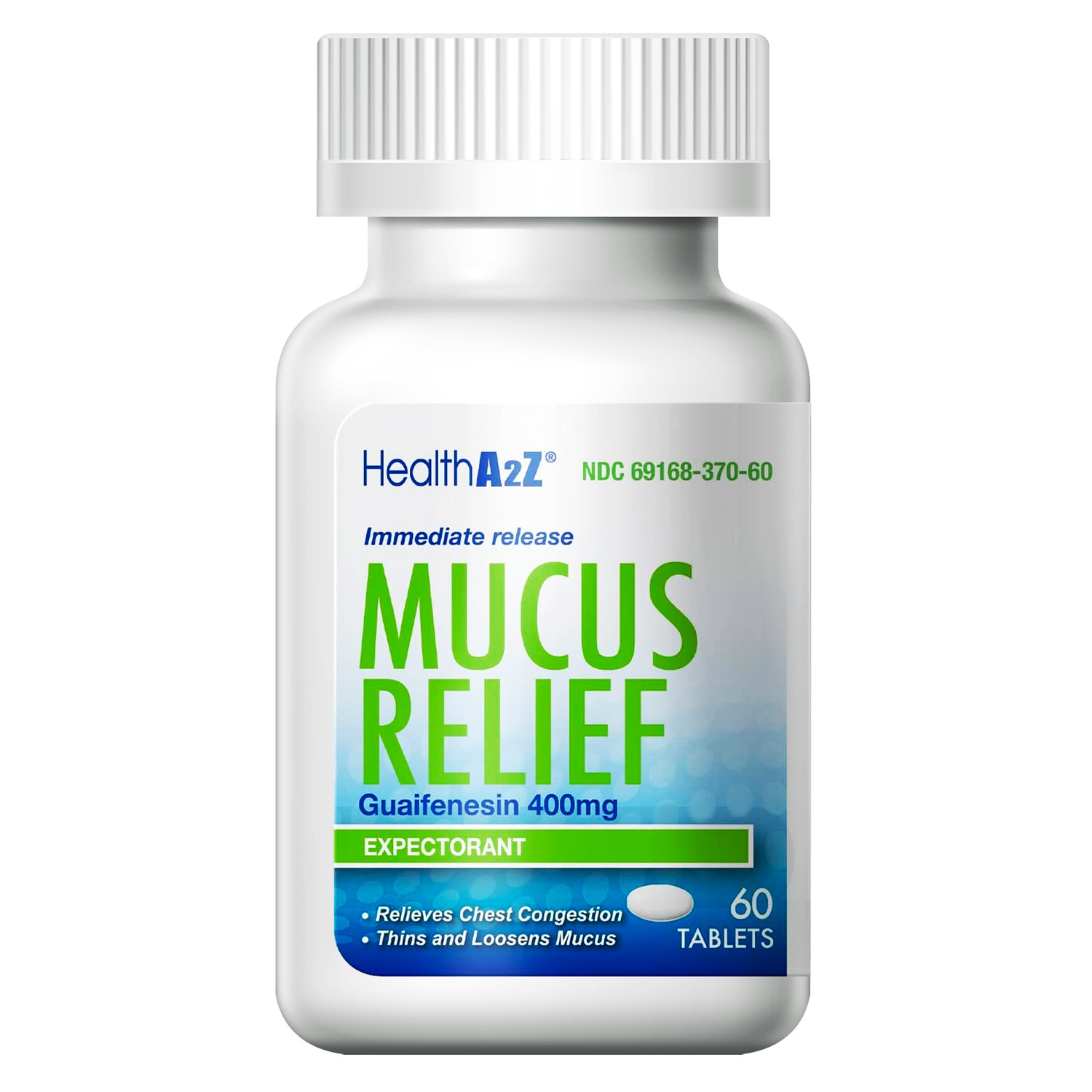 HealthA2Z® Mucus Relief | Guaifenesin 400mg | 60 Tablets