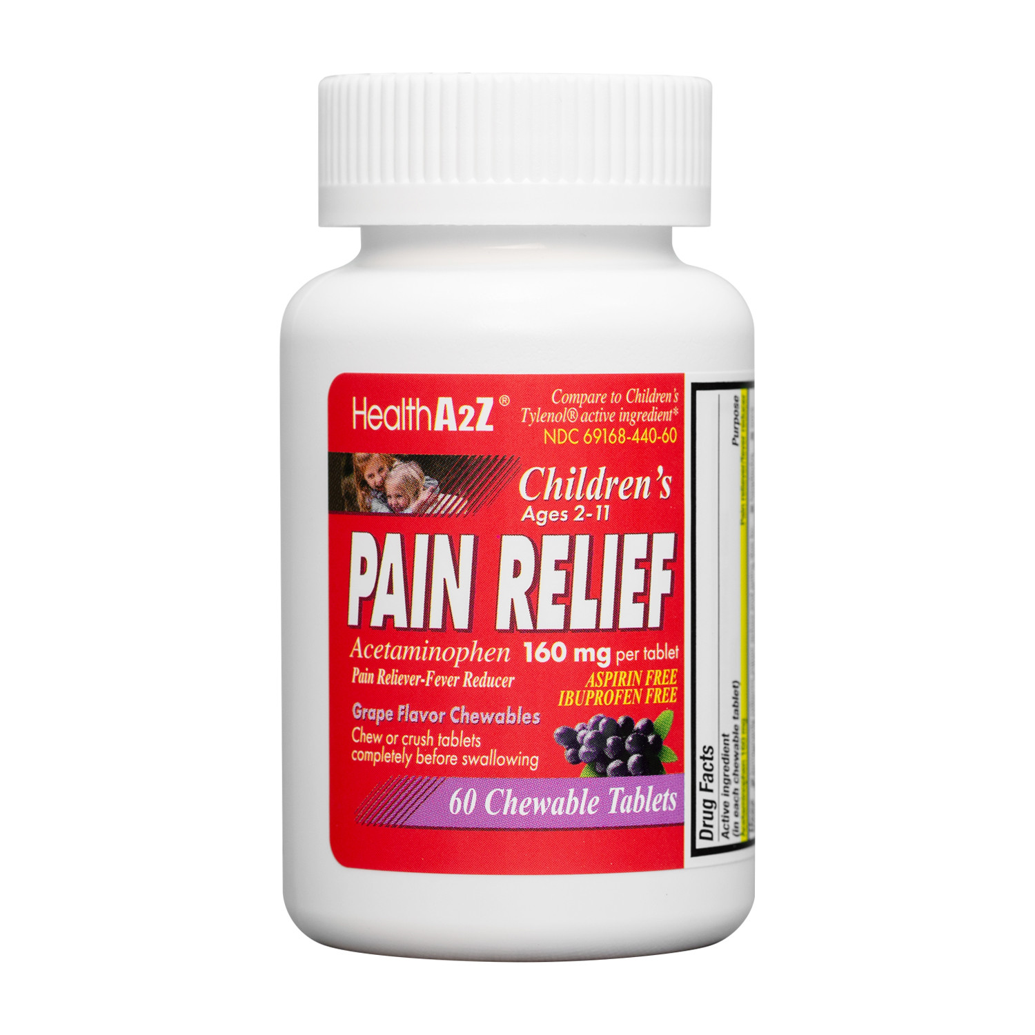 HealthA2Z® Children's Chewable Pain Relief | Acetaminophen 160mg