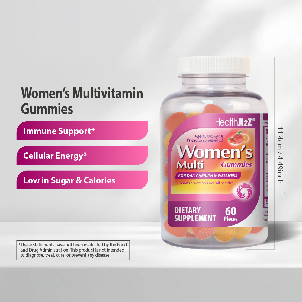 HealthA2Z® Women's Multivitamin Gummies | Peach, Orange