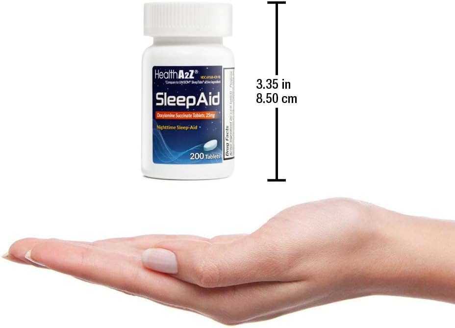 HealthA2Z® Sleep Aid | Doxylamine Succinate 25mg | (200 Counts)