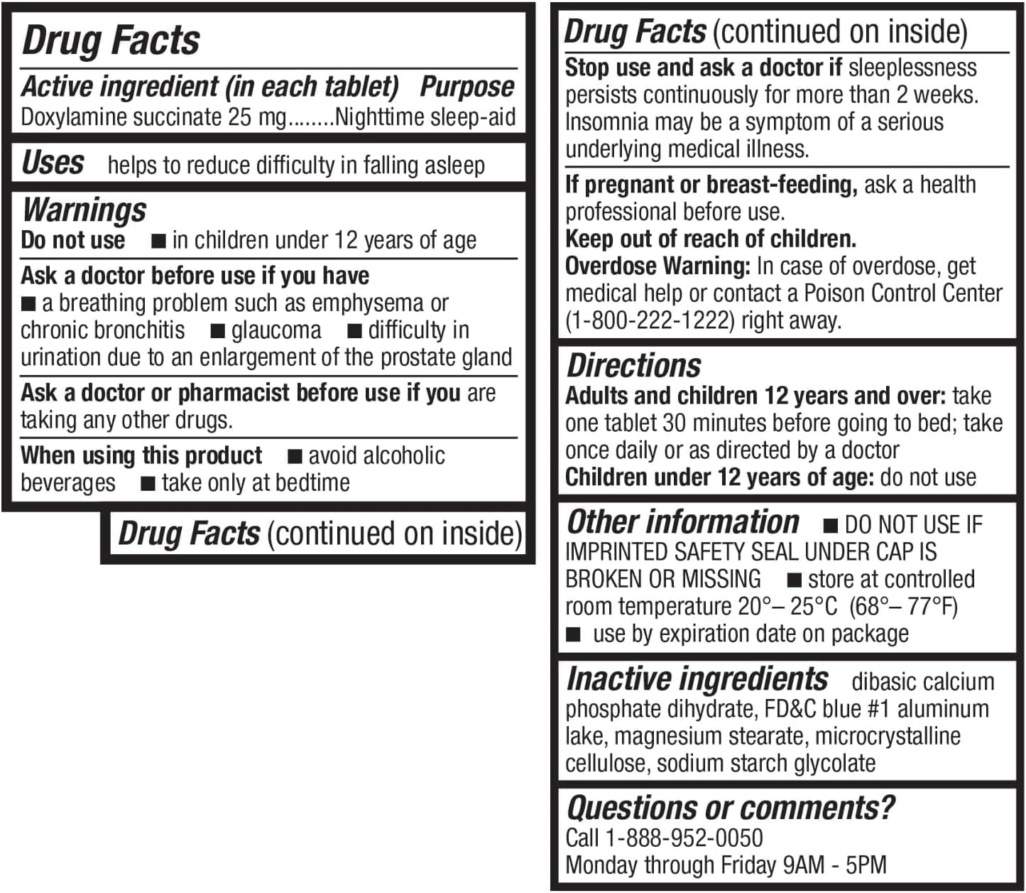 HealthA2Z® Sleep Aid | Doxylamine Succinate 25mg | (200 Counts)