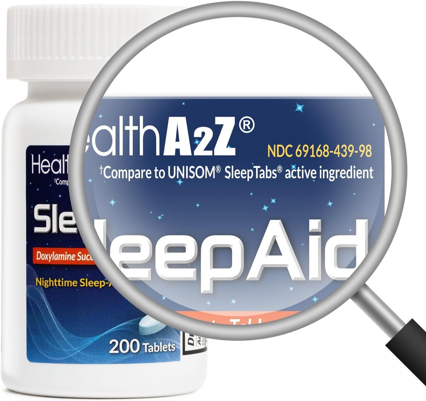 HealthA2Z® Sleep Aid | Doxylamine Succinate 25mg | (200 Counts)