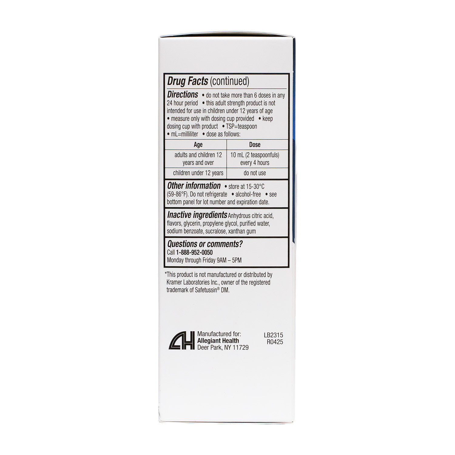 HealthA2Z® Tussin DM Sugar Free | Dextromethorphan HBr 20mg