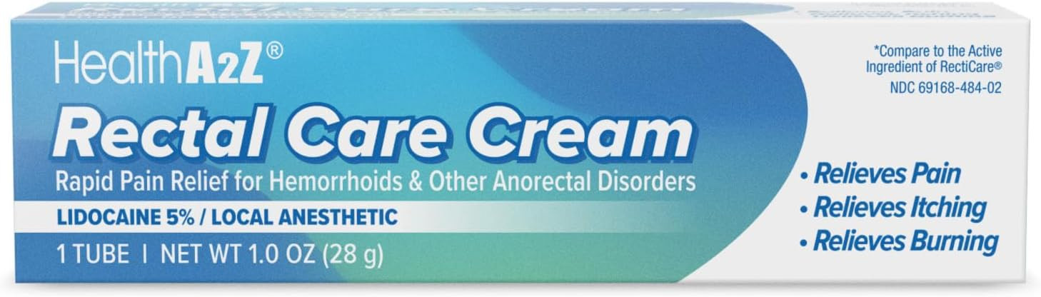 HealthA2Z® Rectal Care Cream | Lidocaine 5% / Local Anesthetic
