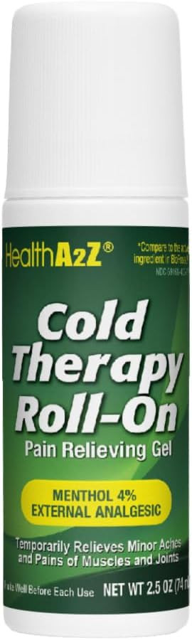 HealthA2Z® Cold Roll-On | Pain Relieving Gel | Menthol 4% External