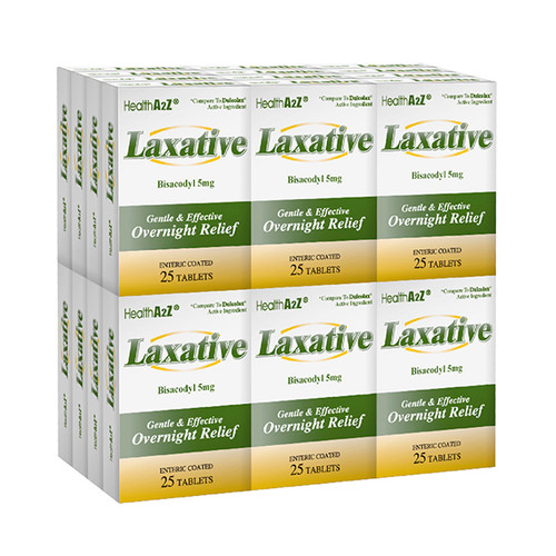 HealthA2Z Laxative, Bisacodyl 5mg, 24*25 Tablets ( 600 Tablets Total)