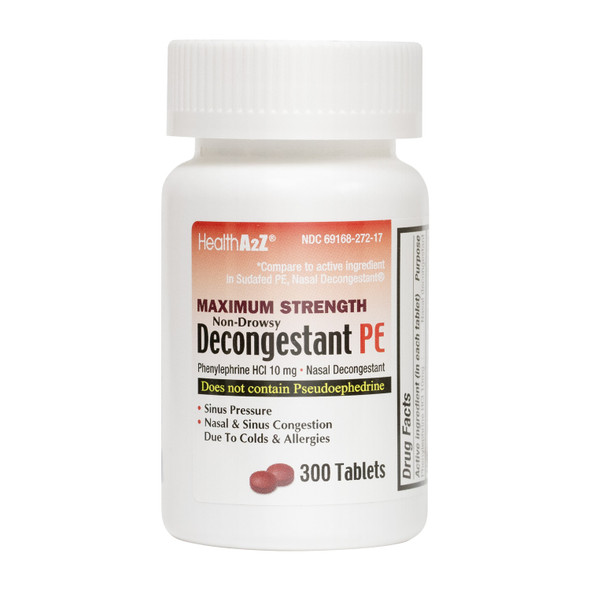 HealthA2Z Decongestant PE, 300 count, Maximum Strength