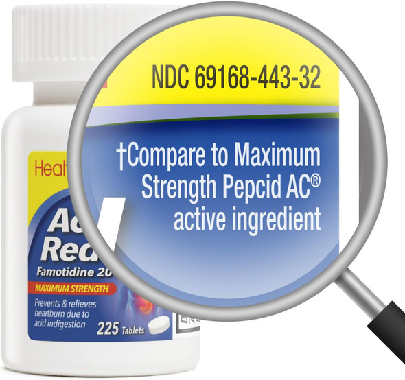 HealthA2Z® Acid Reducer | 225 Tablets | Famotidine 20mg | Maximum Strength | Relief from Heart Burn Due to Acid Indigestion