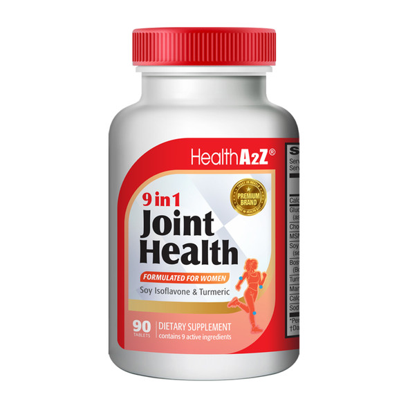 HealthA2Z® 9 in 1 Joint Health for Women | 90 Tablets, 30-Day Supply | Glucosamine, Chondroitin, MSM, Soy Isoflavones & Turmeric | HealthA2Z® 9 in 1 Joint Health for Women | 90 Tablets, 30-Day Supply | Glucosamine, Chondroitin, MSM, Soy Isoflavones & Turmeric |