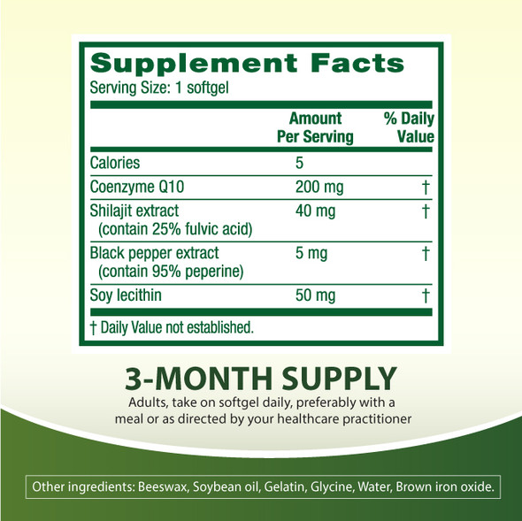 HealthA2Z CoQ10 200mg Heart Power - 90 Softgels - with Shilajit & Black Pepper Extract