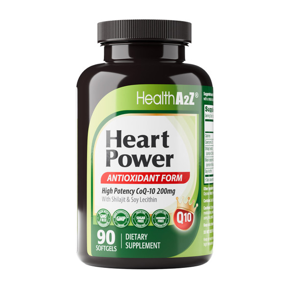 HealthA2Z CoQ10 200mg Heart Power - 90 Softgels - with Shilajit & Black Pepper Extract