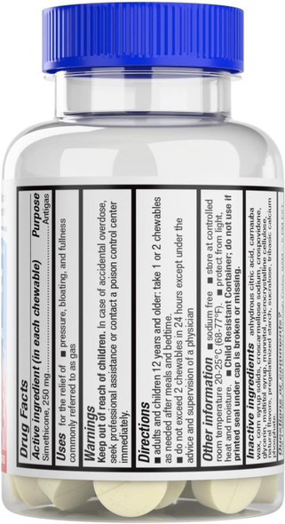 HealthA2Z® Gas Relief Simethicone 250mg, Cherry Cream, 48 Soft Chewables