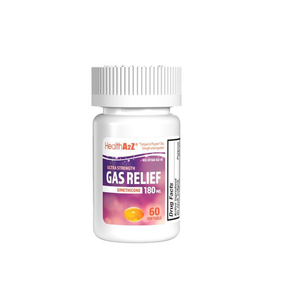 HealthA2Z® Gas Relief 60 Counts | Simethicone 180mg |