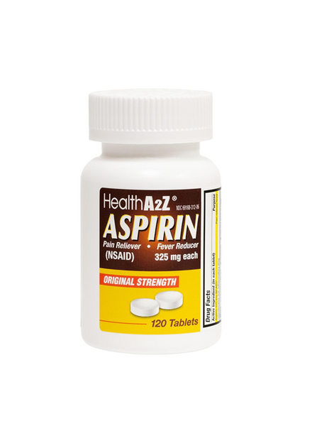 HealthA2Z® Aspirin 325mg | Uncoated Tablets |Original Strength | Pain Reliver |Fever Reducer | Compare to Bayer® Active Ingredients