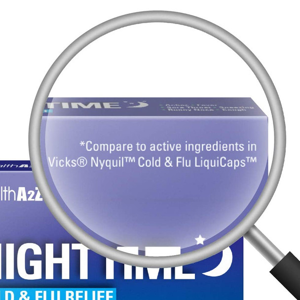 HealthA2Z Nighttime Cold-Flu Relief, 24*8 Softgels (192 Softgels Total)