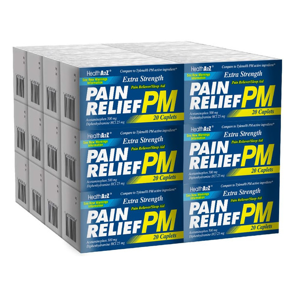 HealthA2Z Extra Strength Pain Relief PM, 20*24 Caplets (480 Caplets Total)