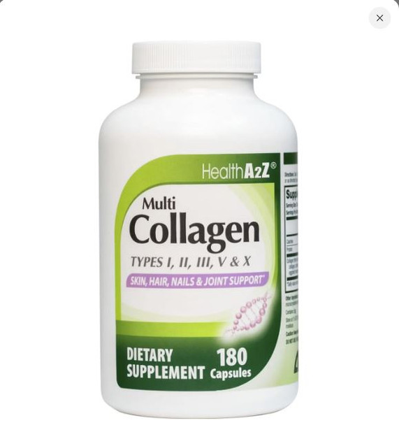 HealthA2Z Multi Collagen pills 1735mg -180 collagen capsules (60 servings) - Types I, II, III, V & X for Healthy Skin, Hair, Nails & Joint Support