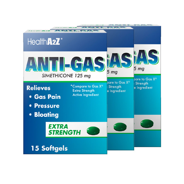 HealthA2Z Anti-Gas, 125mg ( 1 Pack, 3 Packs& 6 Packs)