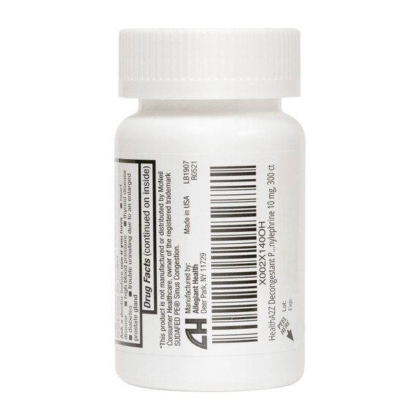 HealthA2Z Decongestant PE, 300 count, Maximum Strength