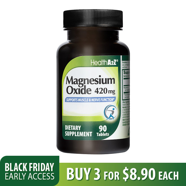 HealthA2Z® Mag Oxide 420mg Tablets, 90 ct