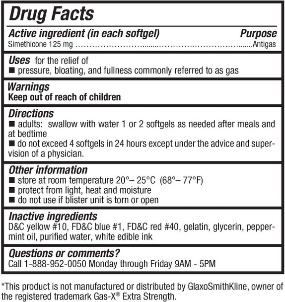 HealthA2Z® Gas Relief Simethicone | 125mg | Relieves Gas Fast and Bloating (365 Counts )