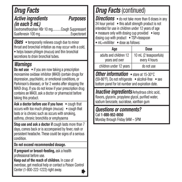 HealthA2Z® Tussin DM Sugar Free | Dextromethorphan HBr 20mg, Guaifenesin 200mg | Cough Suppressant & Expectorant | for Adults with High Blood Pressure & Diabetes | 8 FL Oz, Raspberry Flavor
