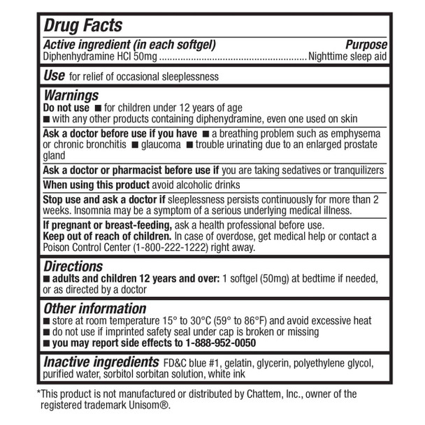 HealthA2Z® Sleep Aid | Diphenhydramine 50mg | 200 Softgels | Supports Deeper | Restful Sleeping