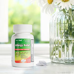 HealthA2Z® Allergy Relief | Cetirizine 10mg | 500 Tablets | All