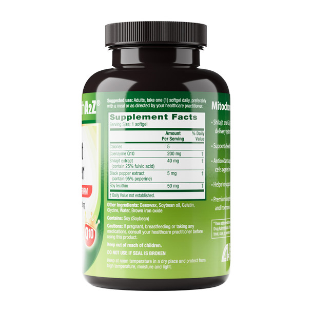 HealthA2Z CoQ10 200mg Heart Power - 90 Softgels - with Shilajit & Black Pepper Extract