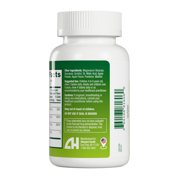 HealthA2Z® Magnesium Glycinate = DHA 120mg - 120 Chewable Tablets - Sugar Free, Aid in Stress Management & Focus, Kids Friendly