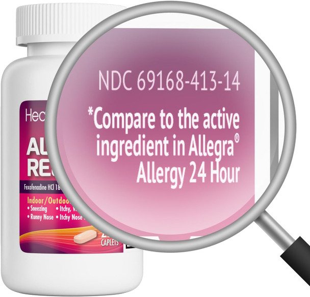 HealthA2Z® Allergy Relief, Fexofenadine Hydrochloride 180mg, 24-Hour Antihistamine, Indoor & Outdoor Allergy Relief, 250 Counts
