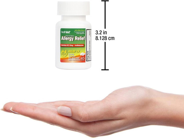 HealthA2Z® Allergy Relief | Cetirizine 10mg | 24 Packs of 45 Tablets Each (1080 Tablets) | All Day Allergy Relief | Indoor & Outdoor | Relief from Itchy Throat, Sneezing, Runny Noses | Value Pack