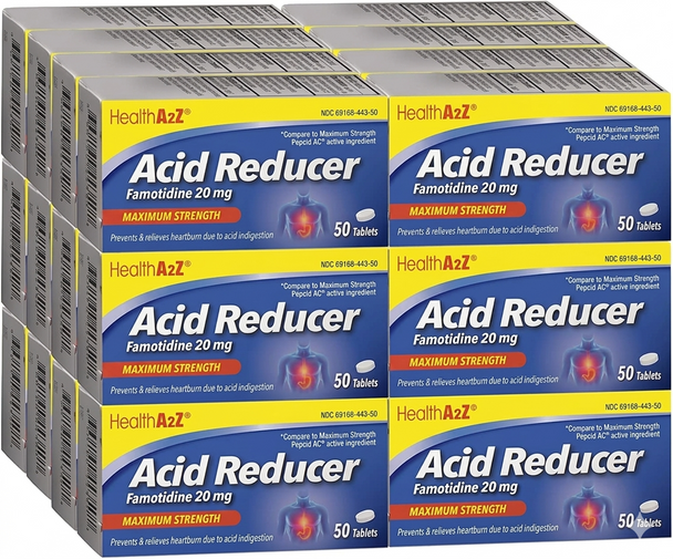 HealthA2Z® Acid Reducer | Famotidine 20mg | Maximum Strength | Relief from Heartburn & Acid Indigestion | 24 Packs of 10 Tablets (240 Tablets Total) | Value Pack