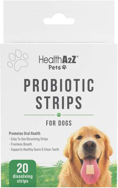 HealthA2Z Pets Probiotic Strips for Dogs, Oral & Dental Health, 20 Strips