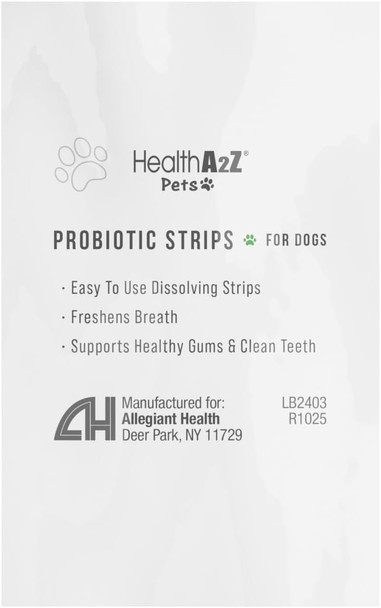 HealthA2Z Pets Probiotic Strips for Dogs, Oral & Dental Health, 20 Strips