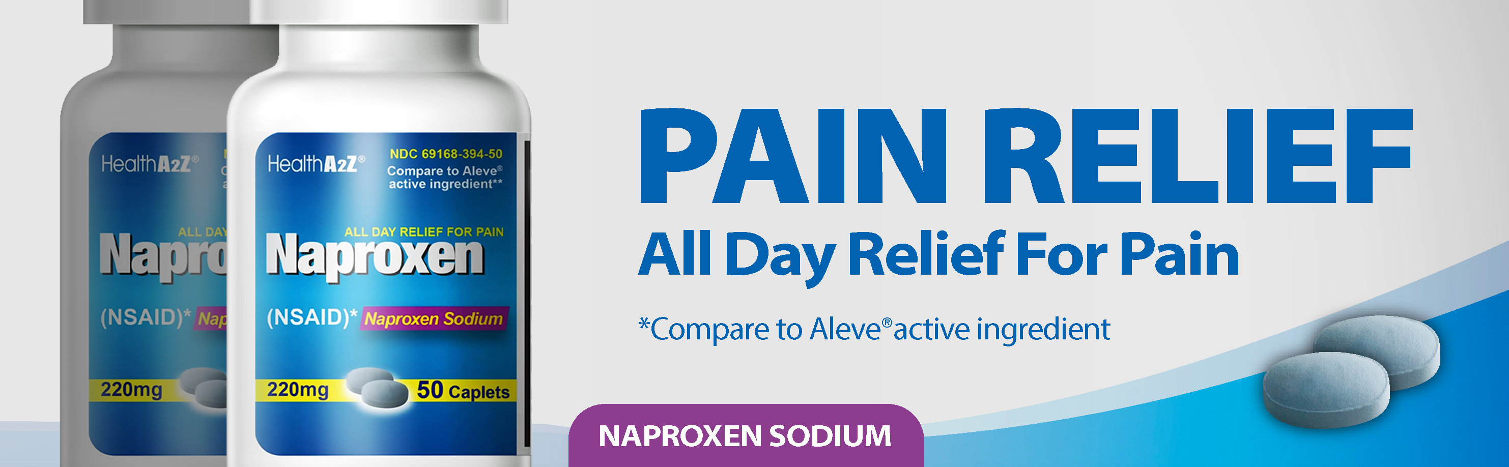 HealthA2Z® Naproxen Sodium 220mg 50 Counts NSAID