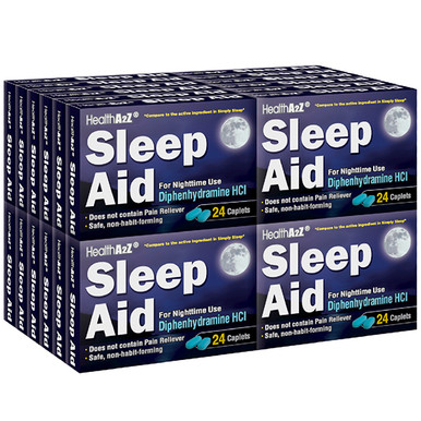 HealthA2Z Sleep Aid, Diphenhydramine HCl 25mg, 24*24 Caplets (576
