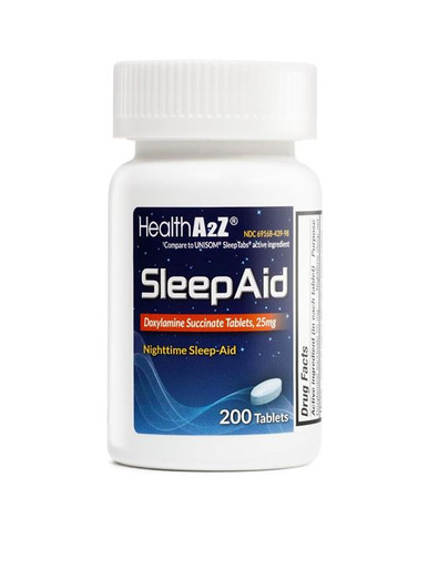 HealthA2Z® Sleep Aid | Doxylamine Succinate 25mg | (200 Counts)