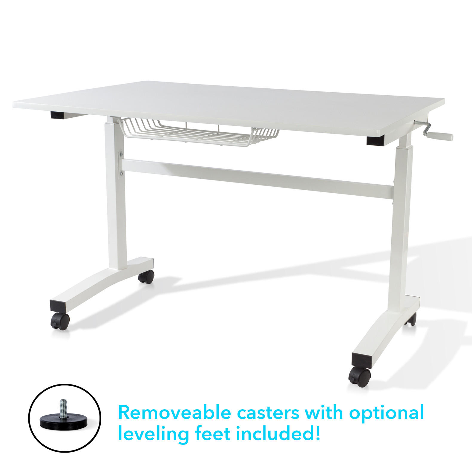 sit stand desk with casters