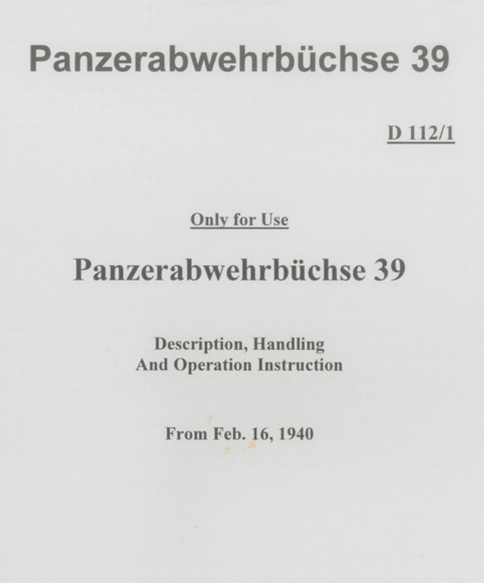 Panzerabwehrebüchse 39 Anti Tank Rifle WWII German