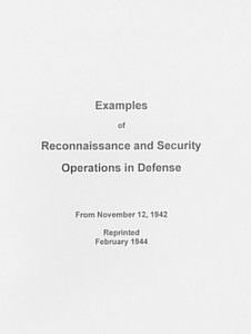 German WWII Reconnaissance and Security Manual - English Translation