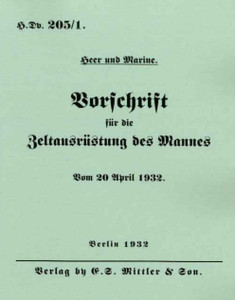 German WWII Shelter Zeltbahn User & Specification Manual H.Dv. 205/1 - English Translation